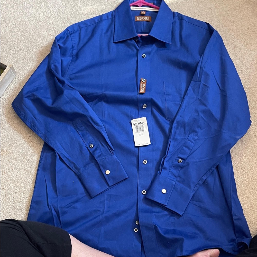 Michael Kors Men's Vibrant Blue Dress Shirt